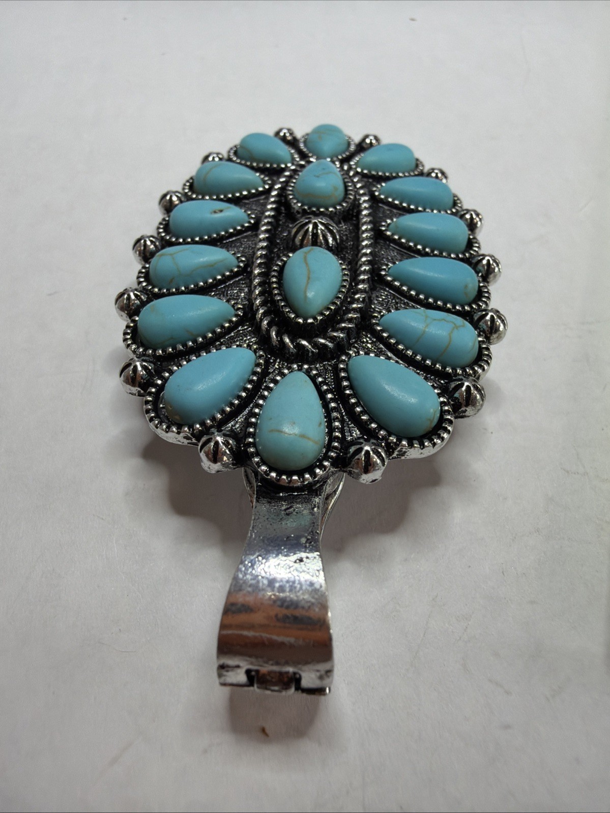 Vintage Southwestern Faux Turquoise Cluster Pendant & Earrings Set $9.99