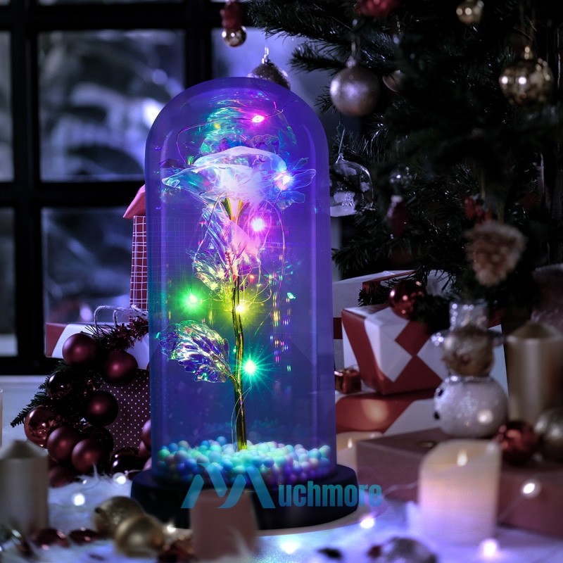Beauty and The Beast Rose LED Enchanted Galaxy Rose Eternal Flower Lighted Décor
