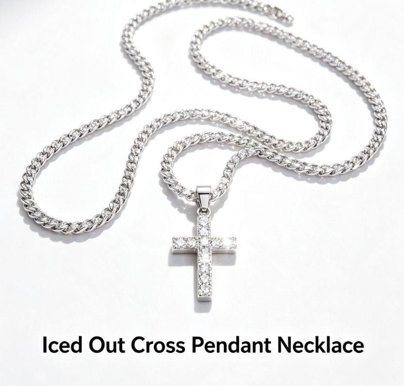 2Pcs Cross Pendant Necklaces Trendy Chain Jewelry Set for Men Women​