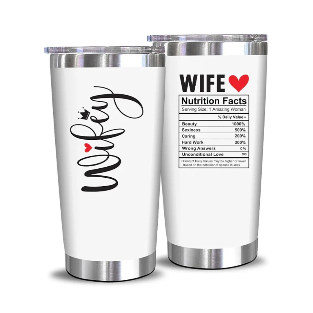 NIB 20 oz Stainless Steel Insulated Tumbler for Wife Wifey. Great Gift!
