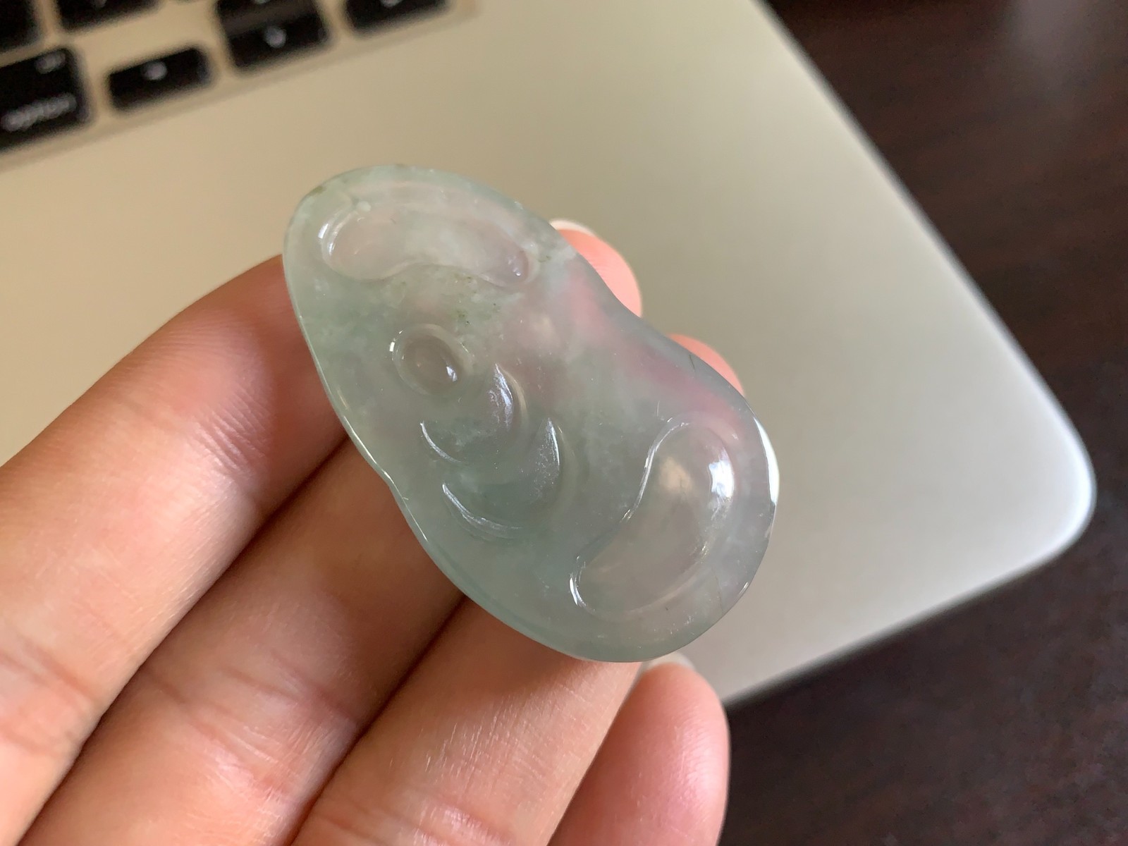Burmese Natural Ice Jade Jadeite Guan yin Statue Scenery Pendant Jewelry