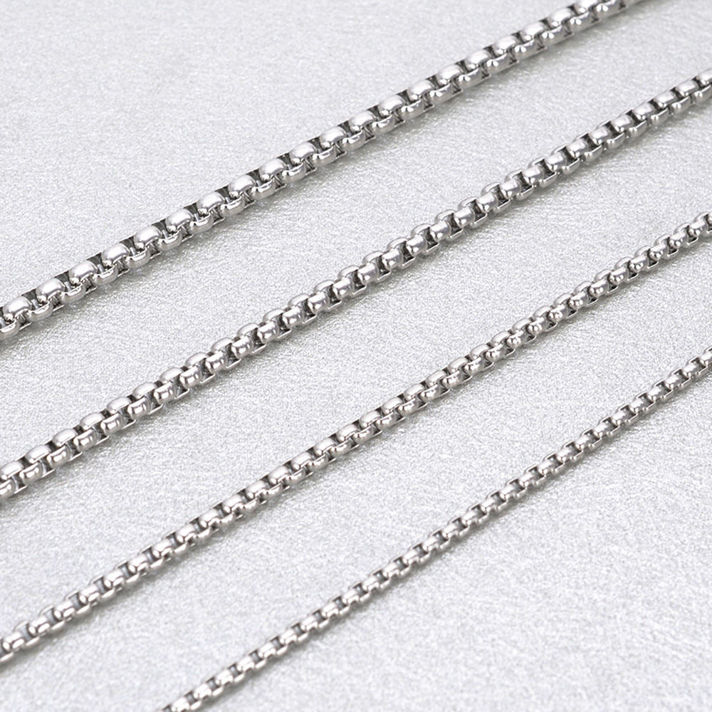 2/2.5/3/3.5mm Wholesale Lot Of Silver Stainless Steel Box Chain Necklace 18″-30″