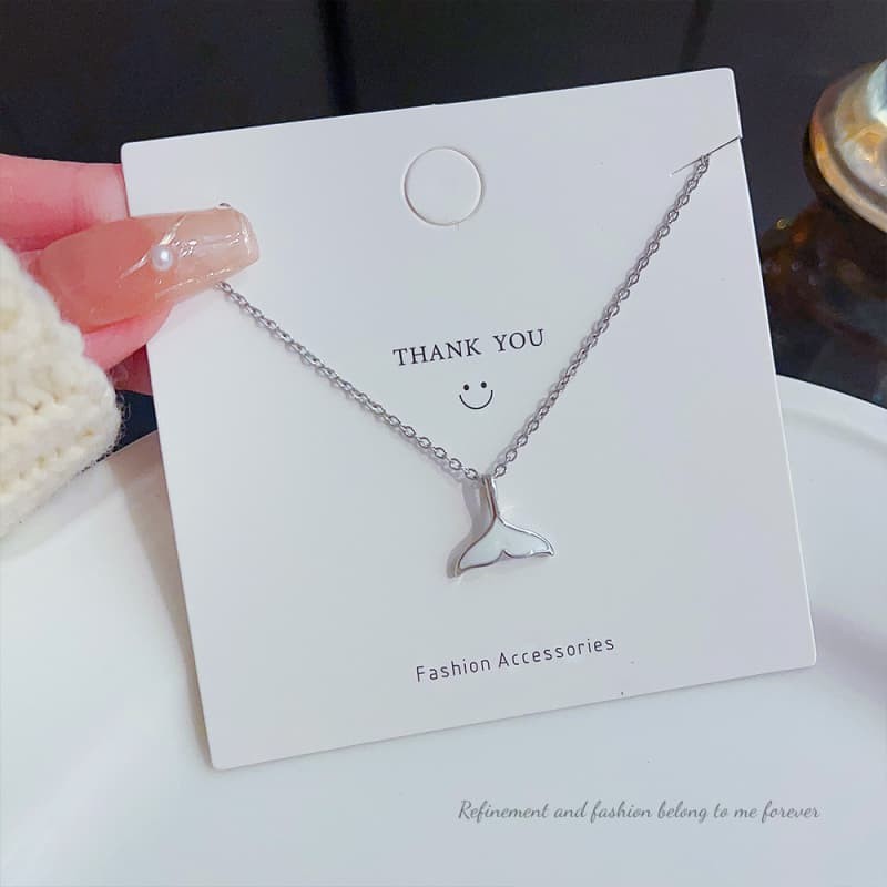 Tail Pendant Beautiful Fishtail Necklace Charm Whale Fish Chain Woman Jewelry