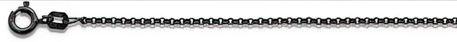 Black Rhodium Plated 020 – 1.8mm Rolo Chain 925 Solid Sterling Silver