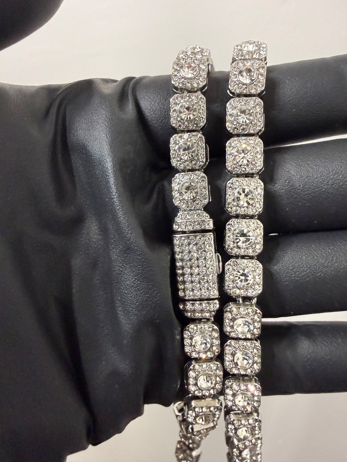 tennis chain necklace iced out vvscz over stainless 22inch 8mm box lock