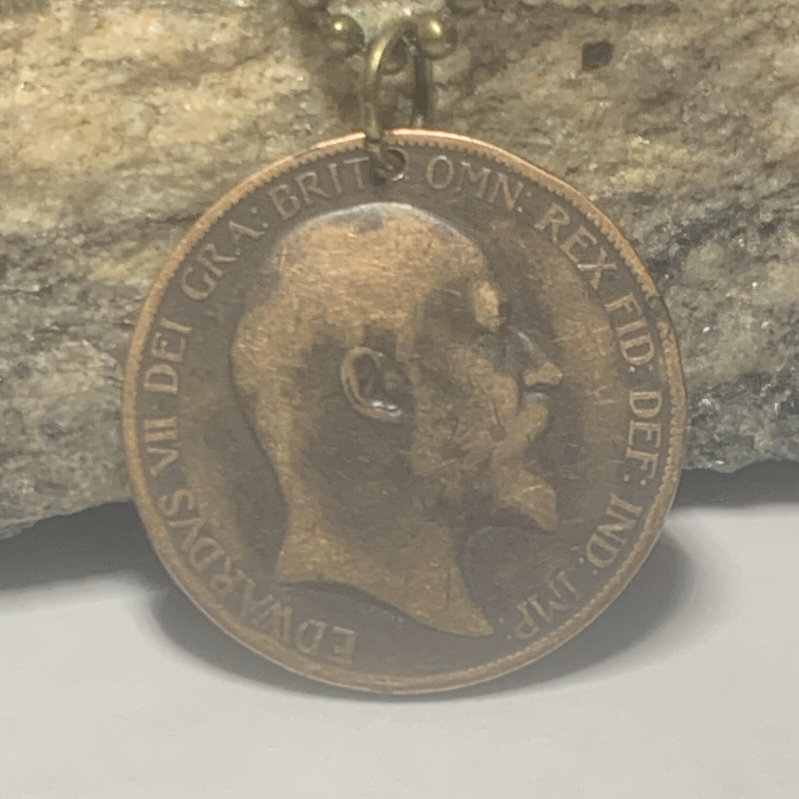 1902 UK Real Circulated Antique Large Coin Pendant. King Edward VII. Great 🎁