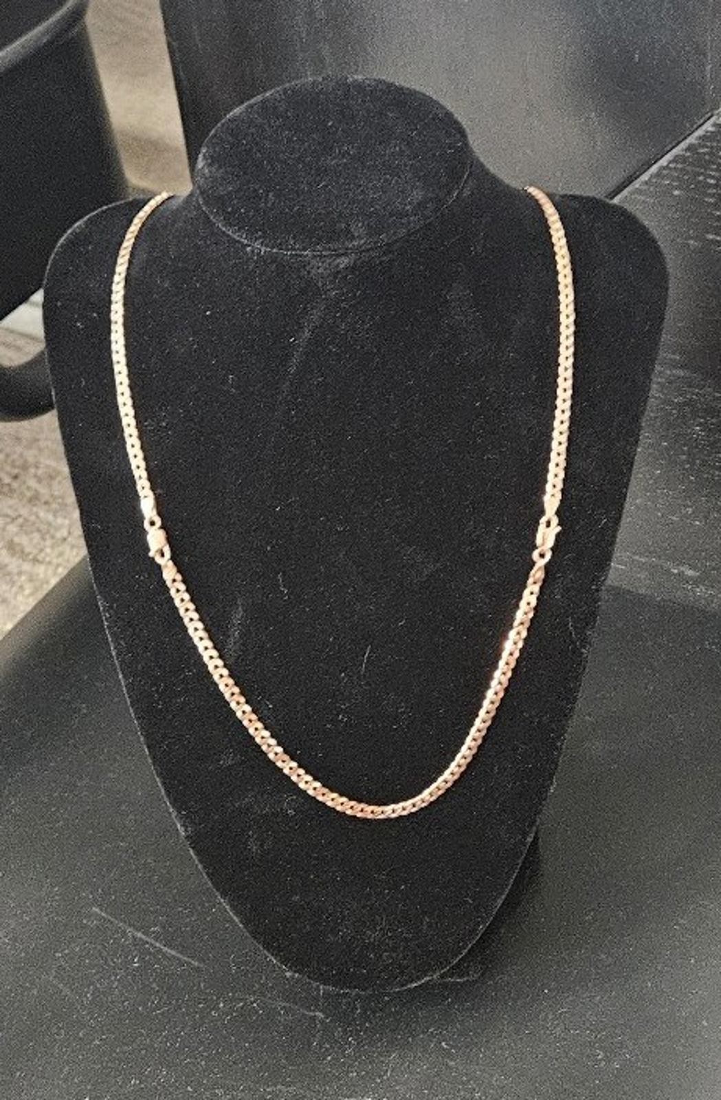 22in 3mm Rose Gold Curb Bracelet Necklace