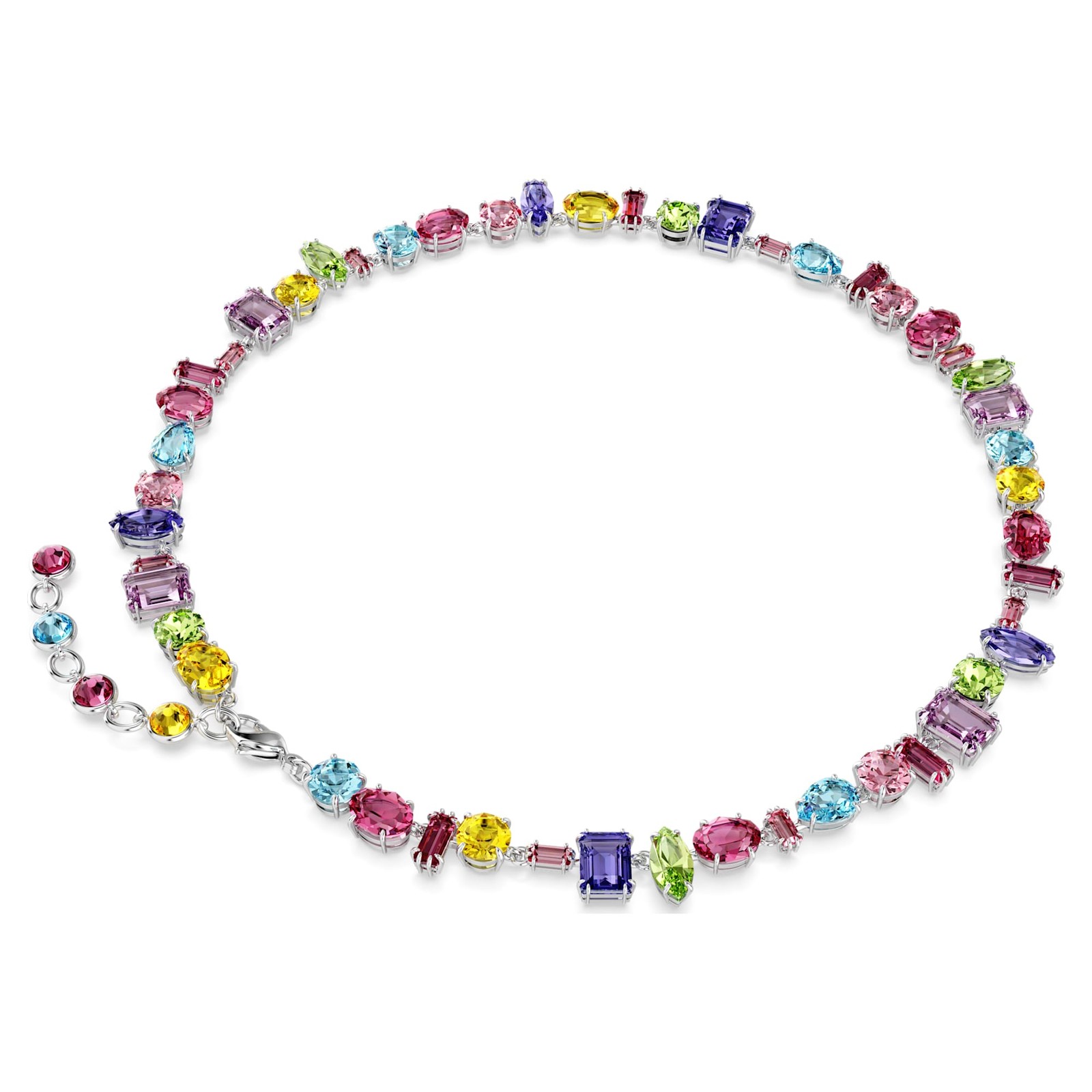 Swarovski Gema Necklace, Mixed Cuts, Multicolored, Rhodium Plated 5656397