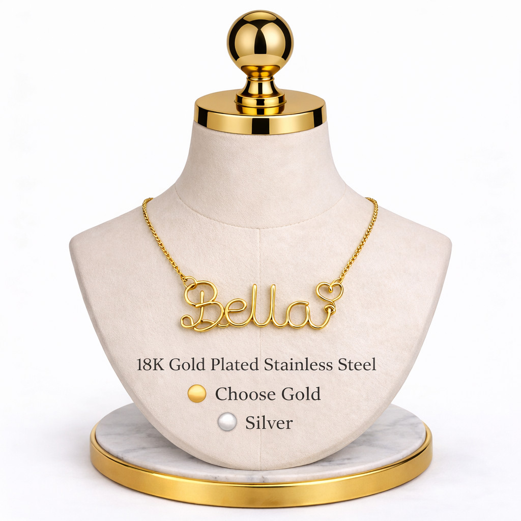 Personalized Name Necklace Gold Plated Stainless Steel Custom Jewelry