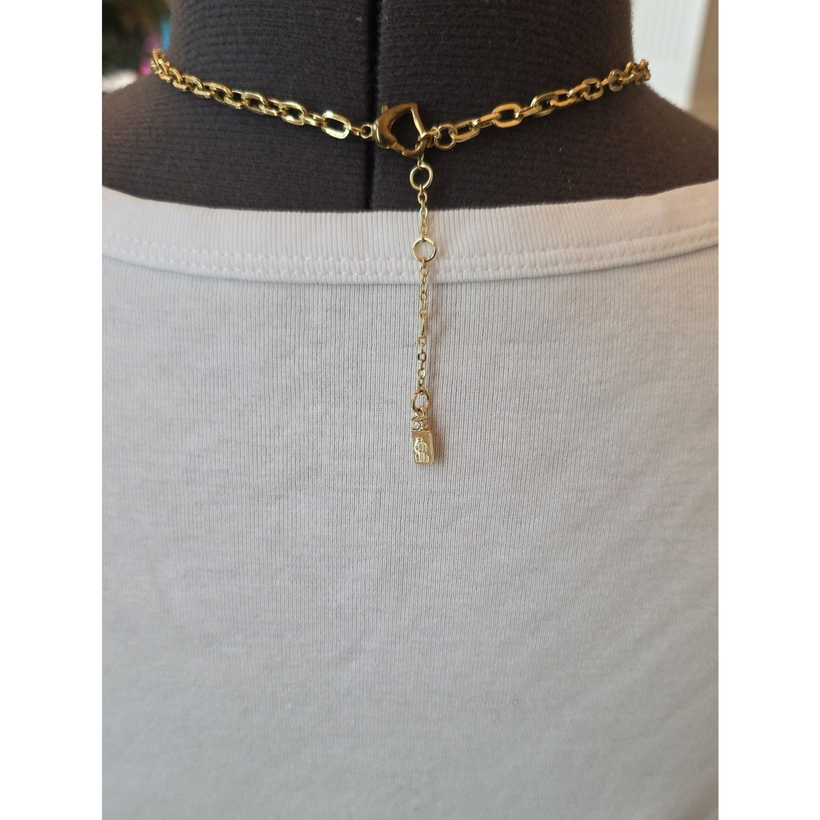 JLO Gold Tassel Pendant Contemporary Necklace