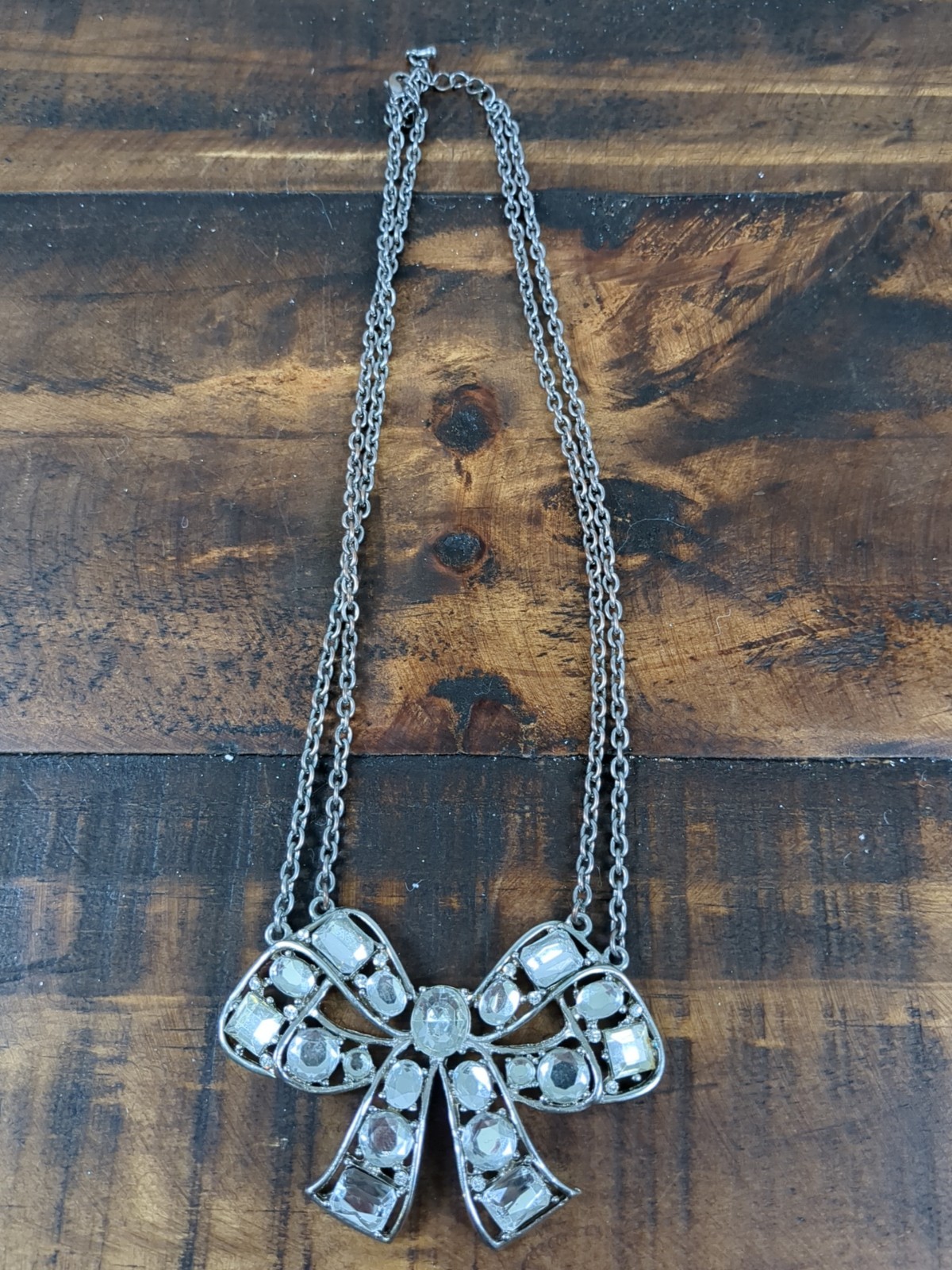 Crystal Bow Statement Necklace & Earring Set
