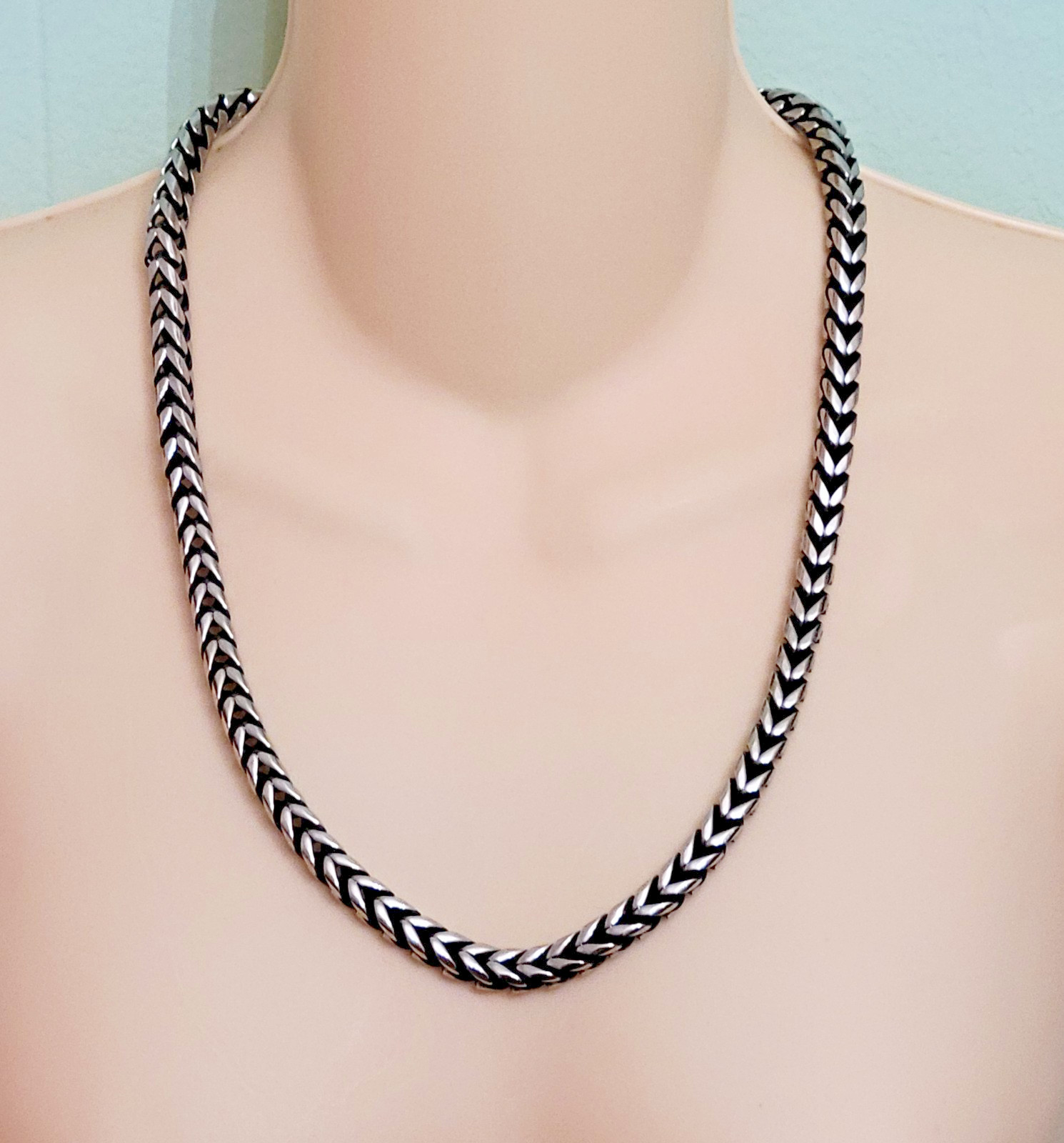JTV Stainless Steel 8mm Franco Link Chain Necklace ~ 24″