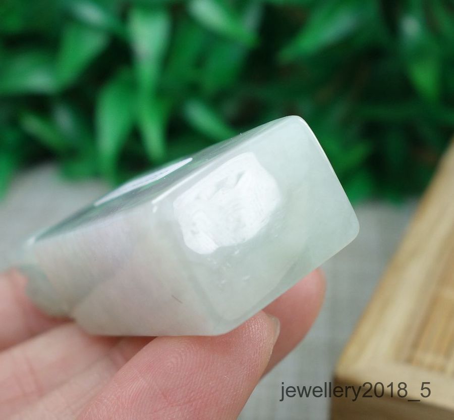 Certified Light Green 100% Natural A jadeite Jade Pi Xiu Seal 貔貅印章