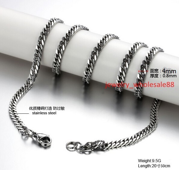5pcs/Lot 18”-32” Cool Link Chain Necklace Stainless steel in bulk jewelry 4mm