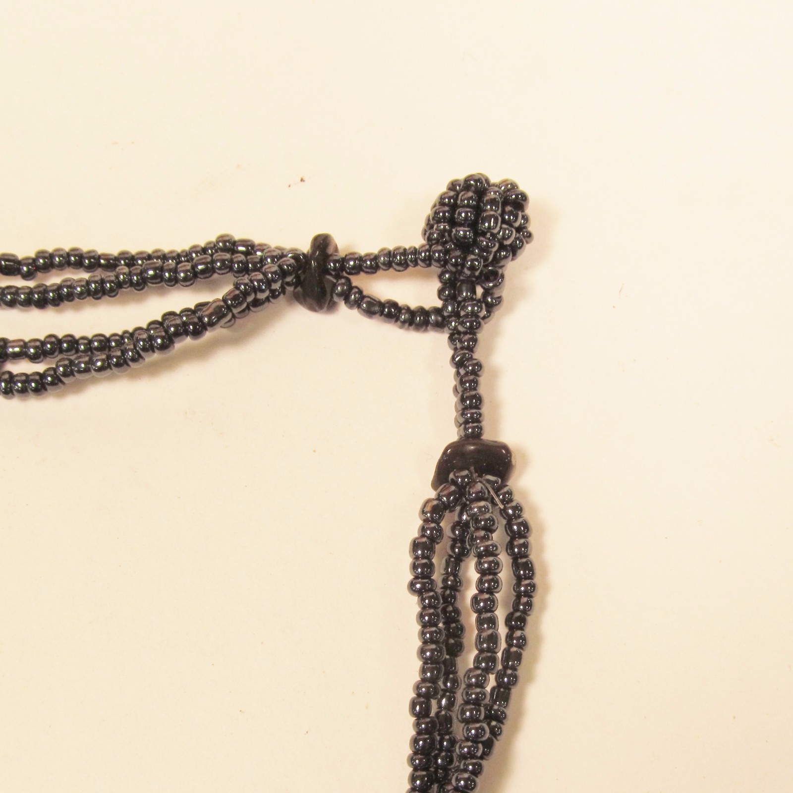 16″ Boho Flapper Style Handmade Hematite Stone Chip Seed Bead Choker Necklace