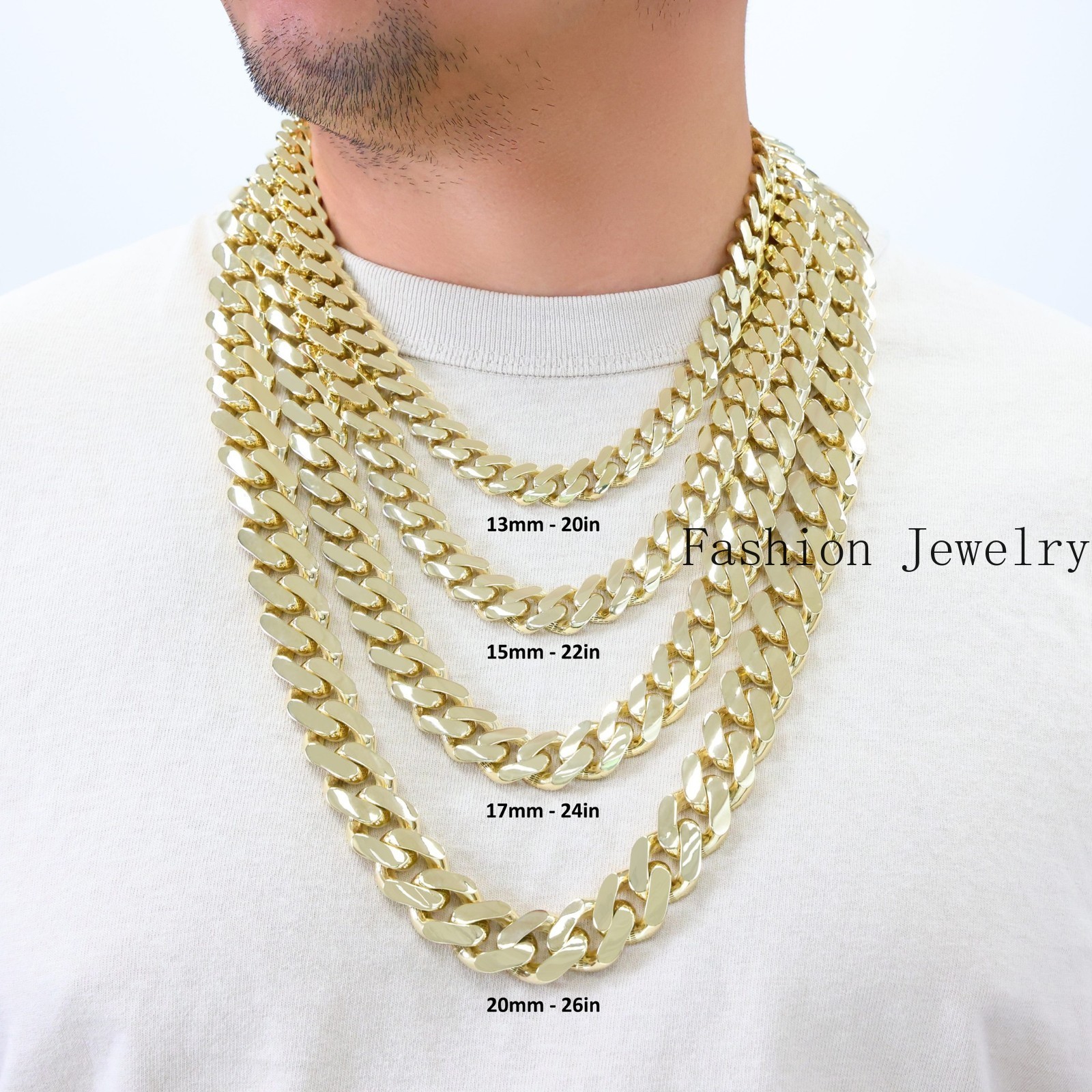 14k Yellow Gold Miami Cuban Royal Monaco Chain 5mm-17mm Necklace Bracelet 7″-30″