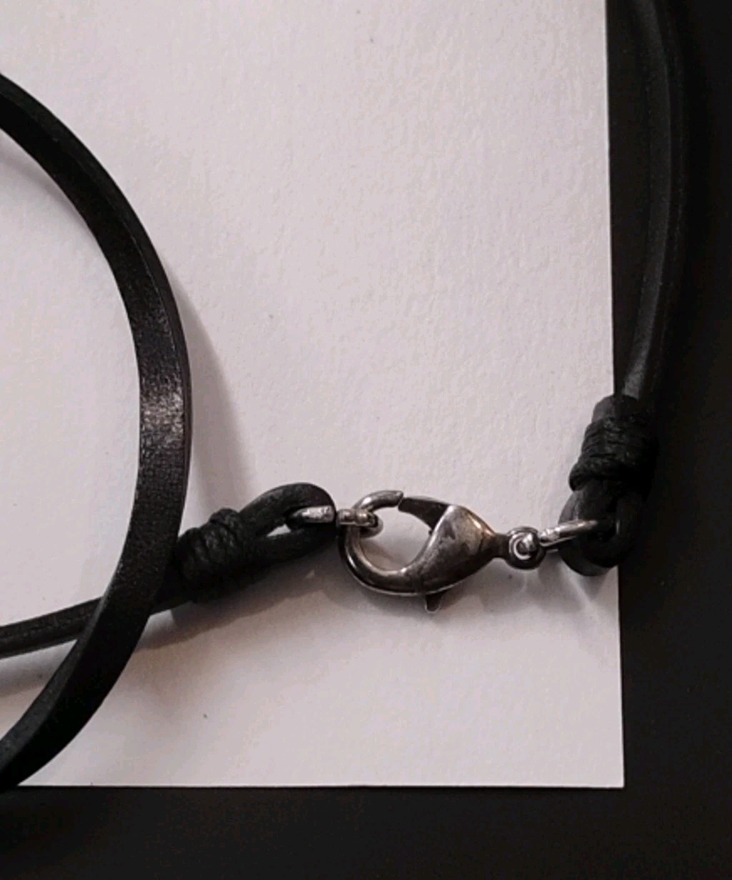 Designer DIESEL 26″ Black Leather Cord Dog Tag Style AS-IS Necklace!