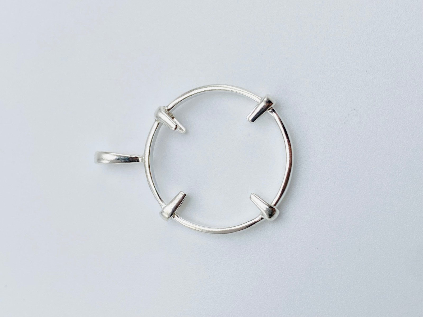 925 Solid Sterling Silver Round Pendant Blank Bezel Holder Coin Handmade