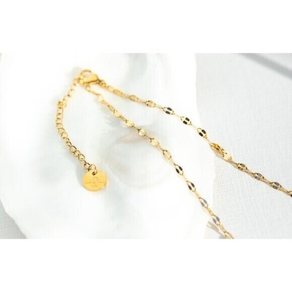 Minimalist Gold Sparkle Chain WATERPROOF Gold Chain Necklace Layering Necklace