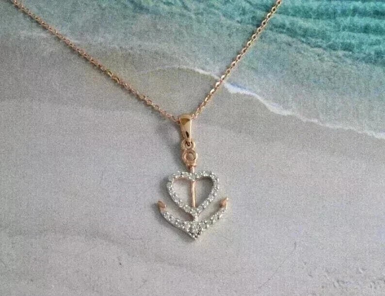 2 Ct Round Cut Simulated Diamond Women’s Heart Pendant In 14K Rose Gold Plated