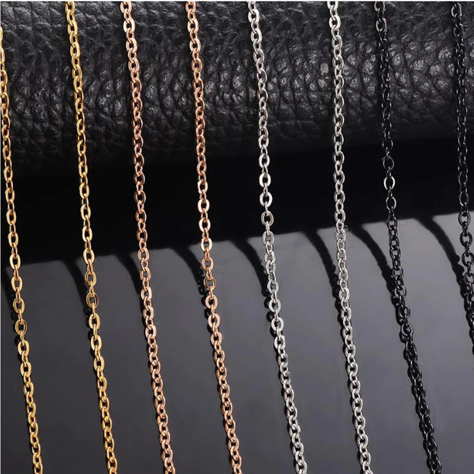 Stainless Steel Necklace Link Chain 1.5mm 2mm 5Meter DIY Supplies Jewelry
