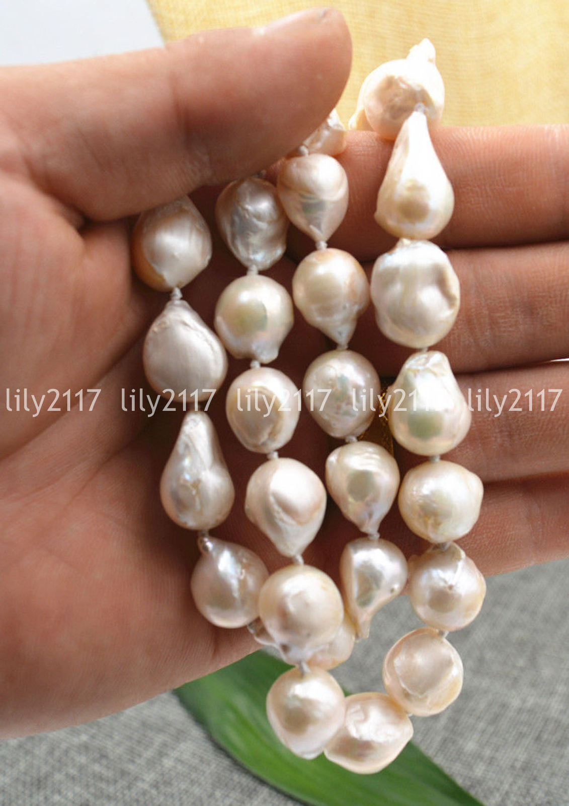 Natural 12x15mm South Sea Baroque White Akoya Pearl Pendant Necklace 14-32”