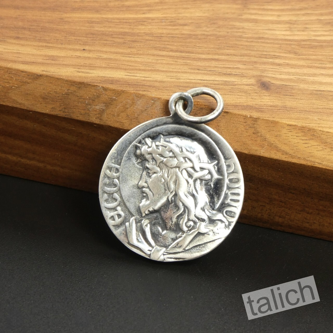 Solid 925 Sterling Silver Jesus Christ Virgin Mary Double Sided Amulet Pendant