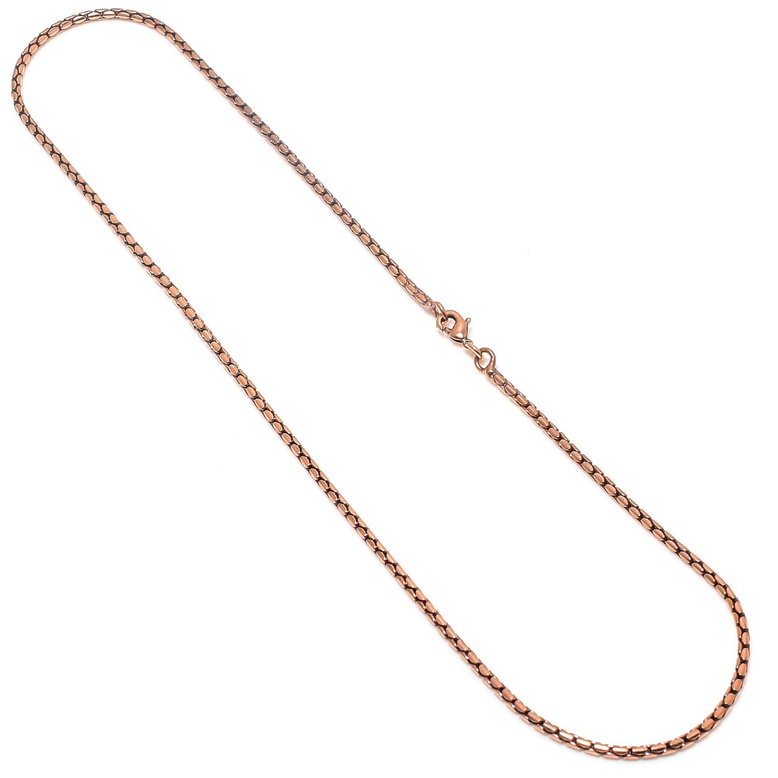 Cz Copper Chain Necklace With Lobster Clasp Handcrafted Wheat Chain For Necklace
