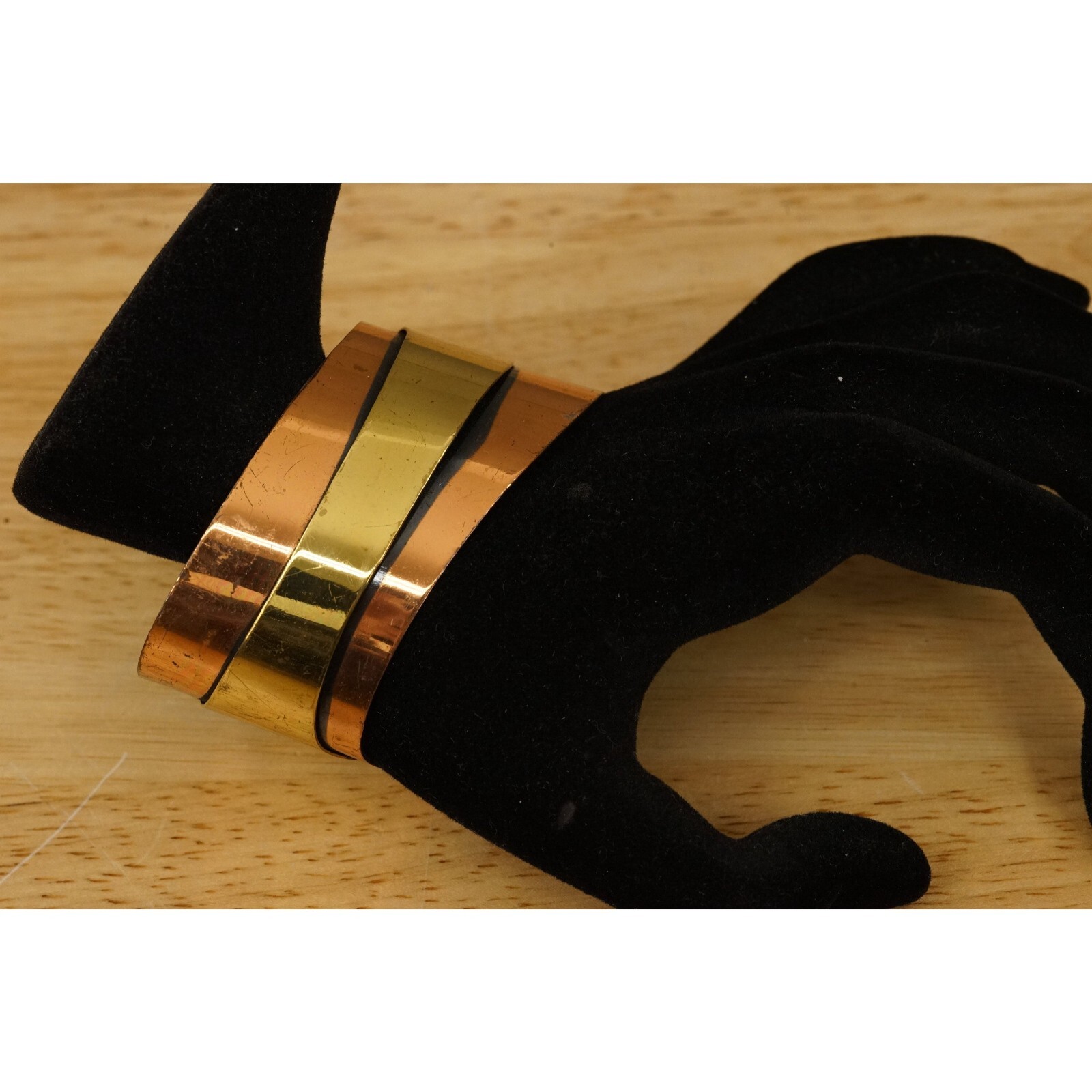 Vintage Hand Crafted Estate Jewelry Solid Copper Cuff Bracelet Mid Century Moder
