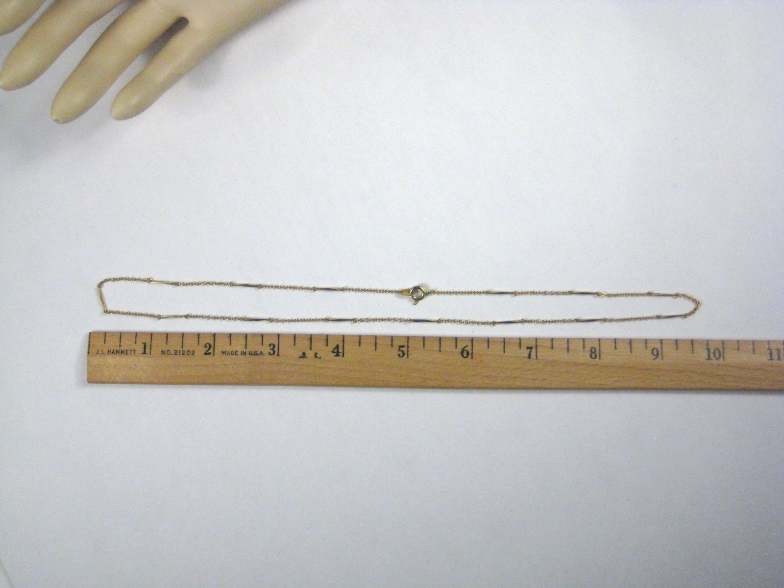 Necklace Goldtone Chain 16 Inch Unsigned Strand String Choker NS