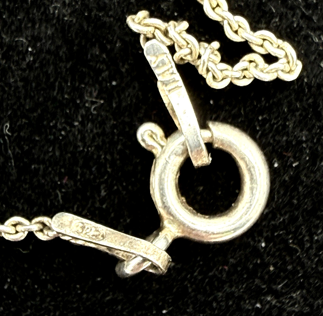 Sterling Silver MOP & CZ Heart on an 16” Italy 925 Chain Valentine