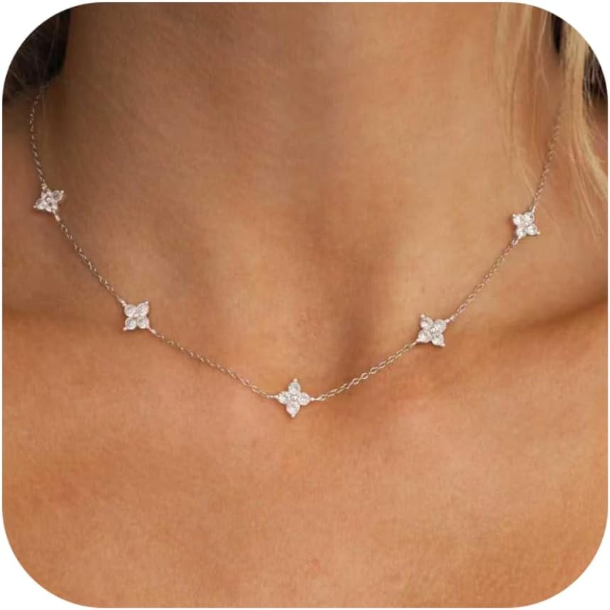 Christmas Stocking Stuffer Dainty Necklace for Women CZ Choker Gift Jewelry