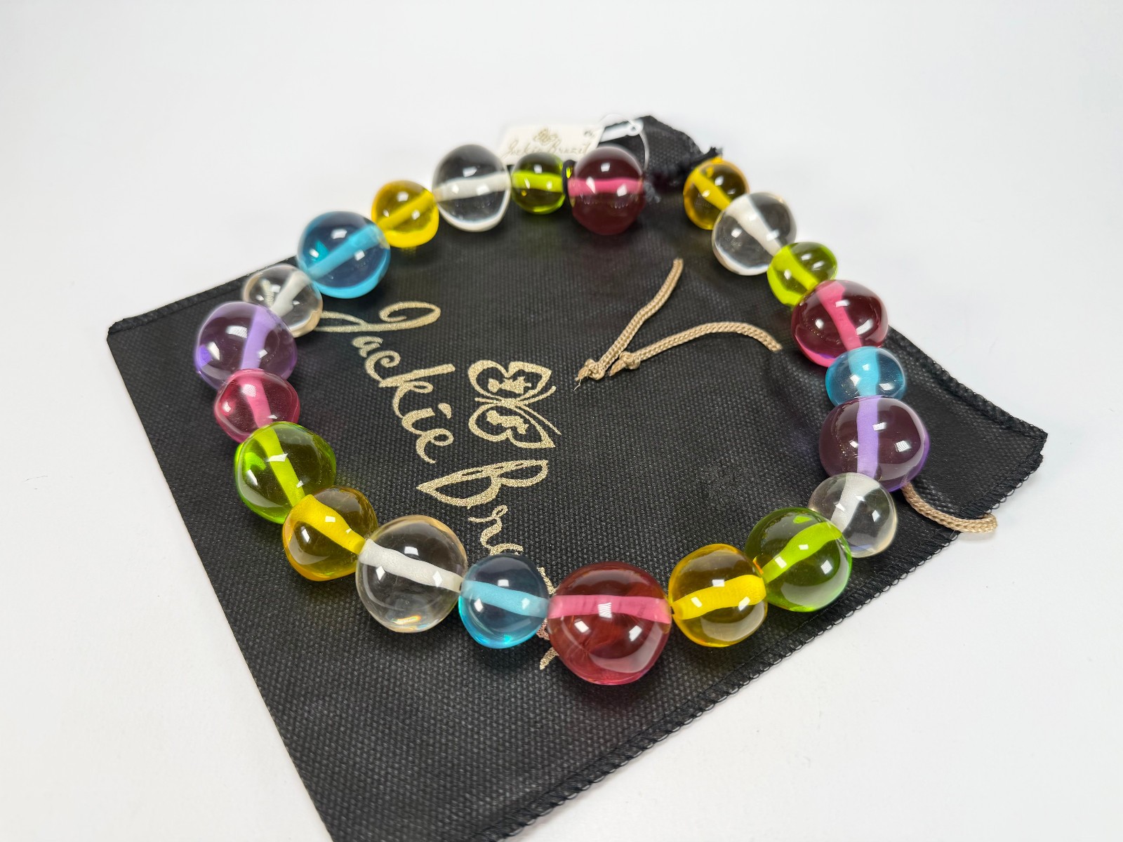 Jackie Brazil “Large Spheres” Transparent Paris Mix Short Abstract Necklace 50cm