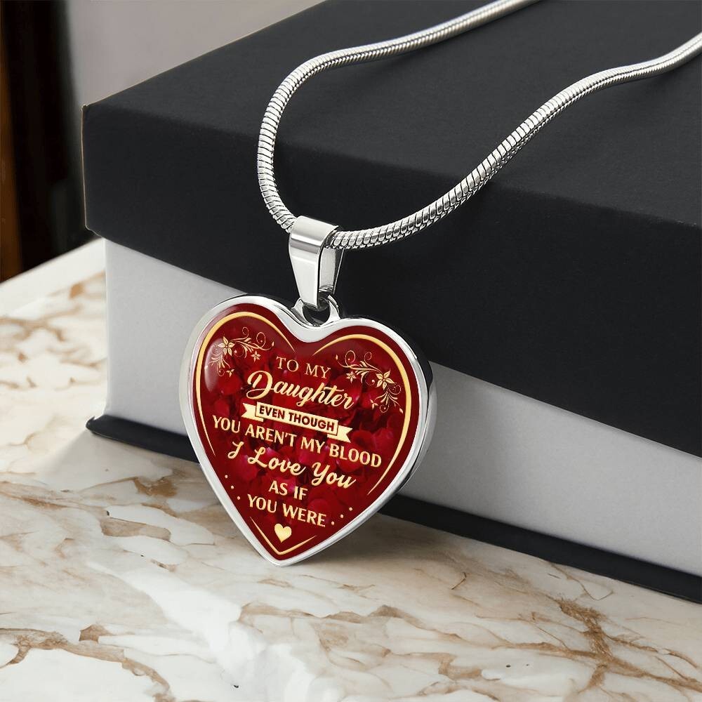 To My Daughter Necklace From Step Mom Dad – Step Daughter Necklace Unique Gifts