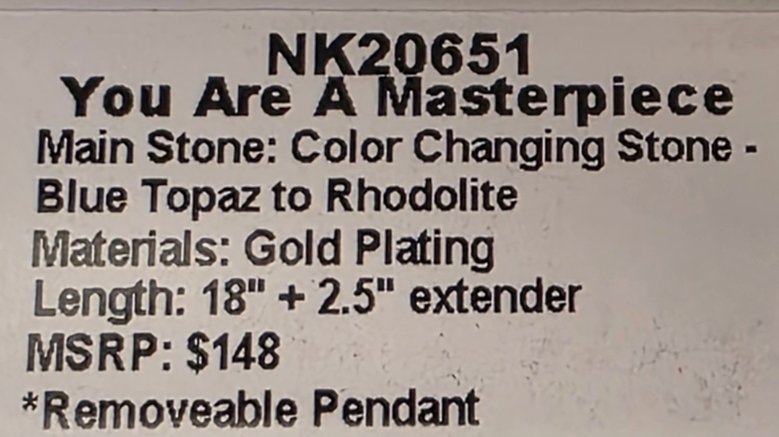 Mental Health Aware Necklace, NK20651, You Are A Masterpiece-Gold Plating