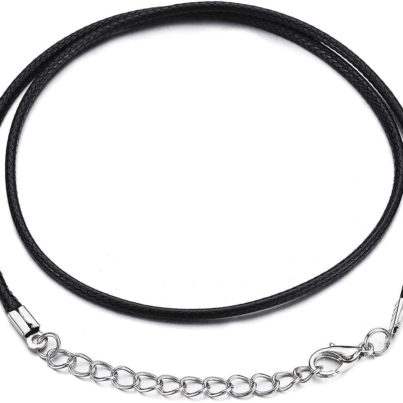10/20/50pcs Black Waxed Cotton Necklace Cords 1.5mm/2mm 18″ For Pendant Necklace