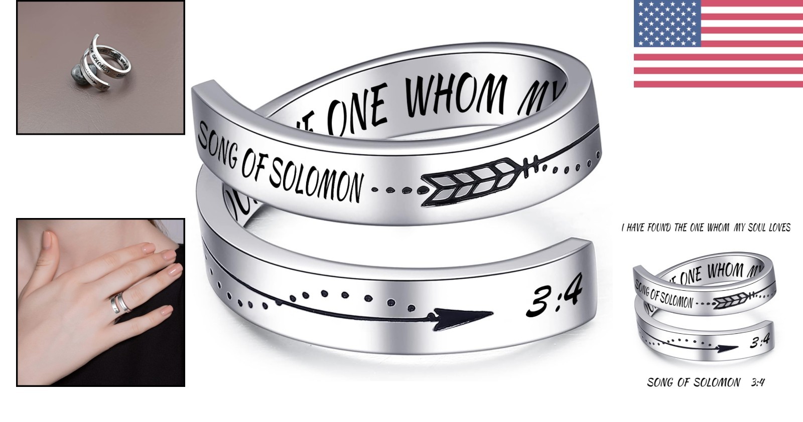 Engraved Silver Thumb Ring – Encouraging Jewelry Gift for Mother’s Day & Beyond