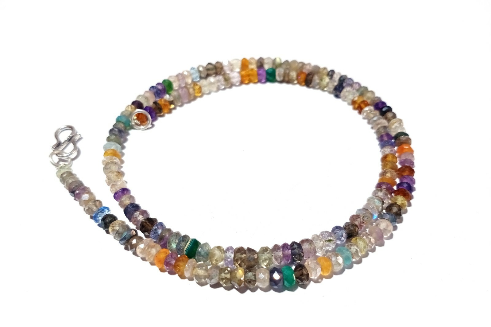 Natural Multi Stone Rondelle Faceted 4-4.5mm Gemstone Beads 20″Inch 1 Necklace