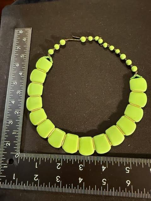 Green Bling Necklace Vintage Western Germany