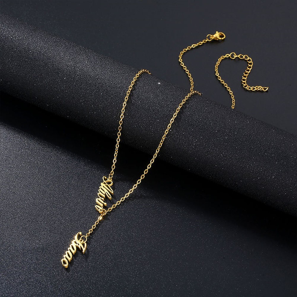 Personalized Couple Names Necklace Pendant Custom Jewelry GIft for Women