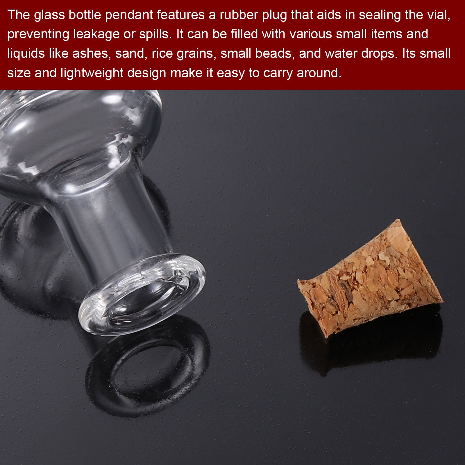 30 pcs Transparent Wishing Bottles 17mm Width, for Necklace DIY Pendant Craft