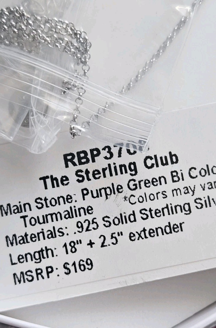 BP NECKLACE The Sterling Club RBP3708 Purple Green Bi Color Tourmaline On…