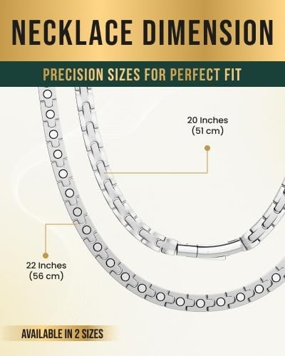 MagnetRX Titanium Magnetic Necklace for Men & Women Effective Necklace 55 Magnet