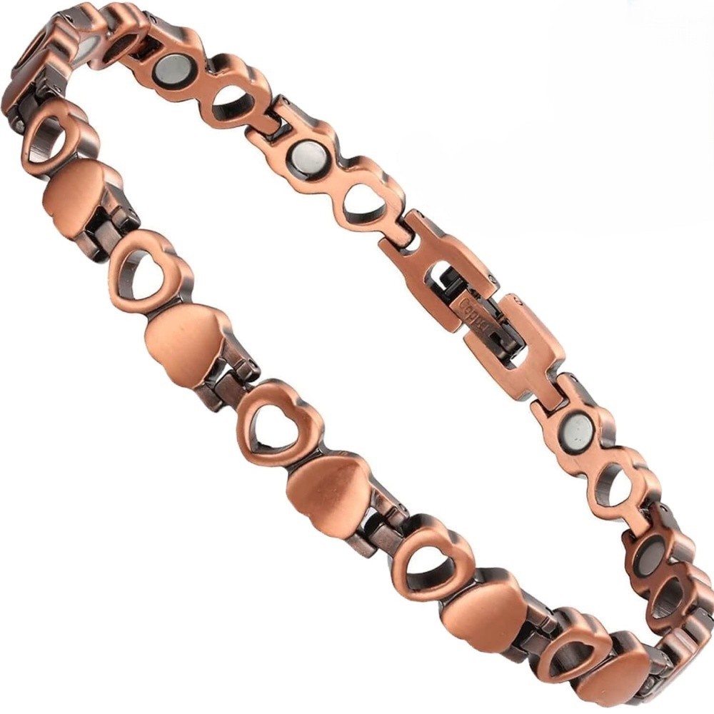 Heart Copper Magnetic Bracelet Anklet Women Balance Arthritis Pain Relief Energy
