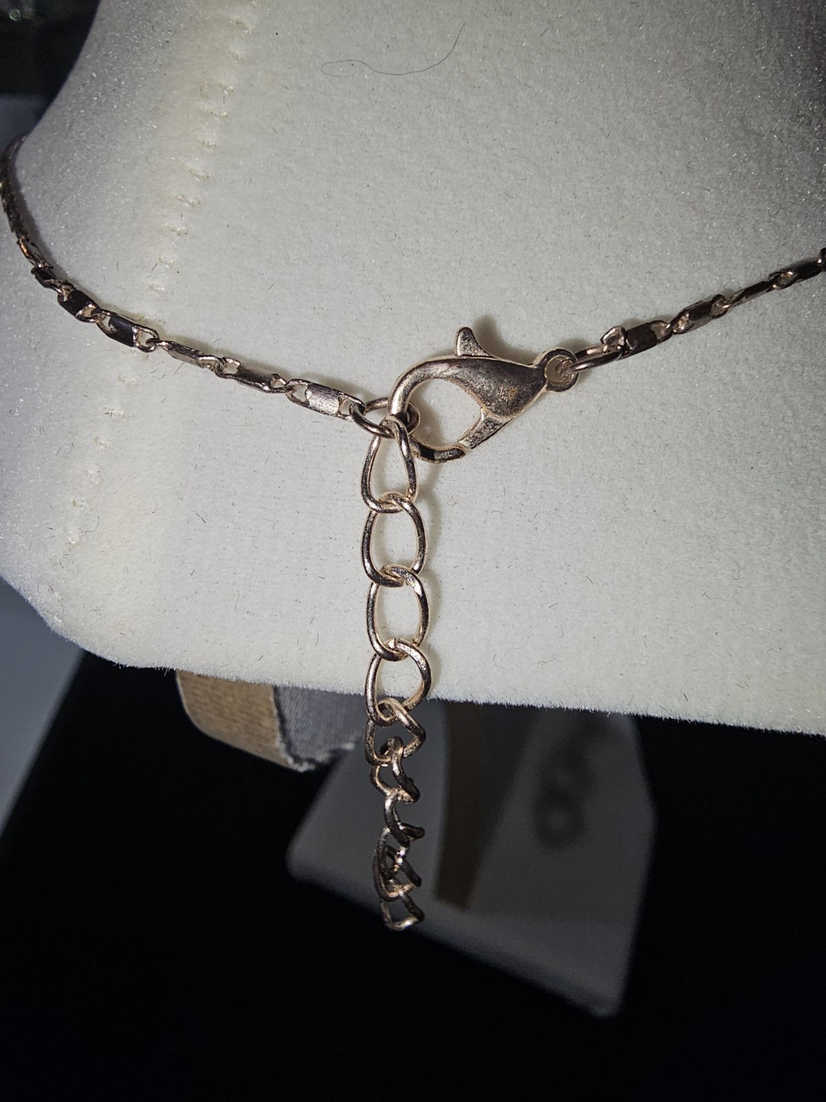Pink Teardrop Pendant Necklace Rose Gold 16″ Chain