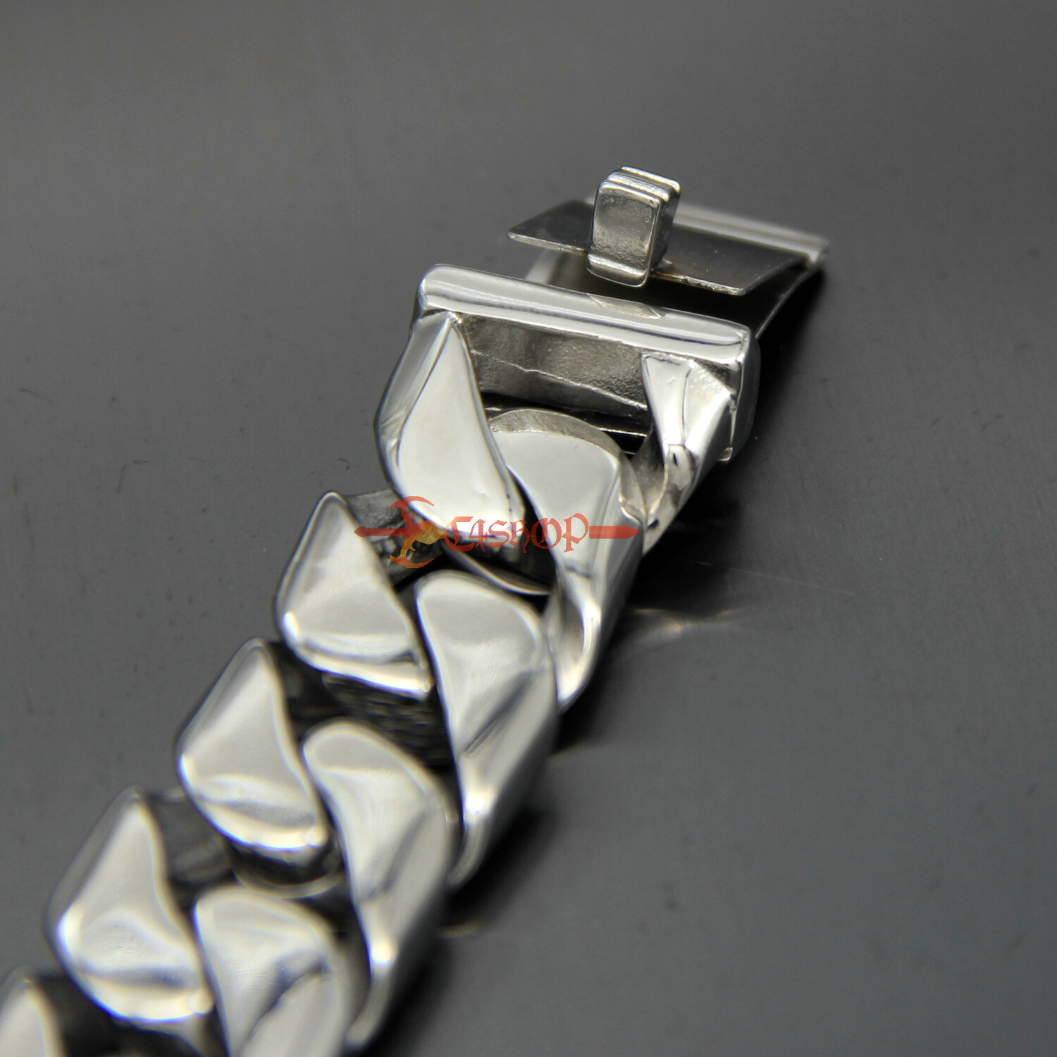 Heavy Stainless Steel Curb Cuban Chain Mens Necklace Bracelet Polish 17mm 18-30″