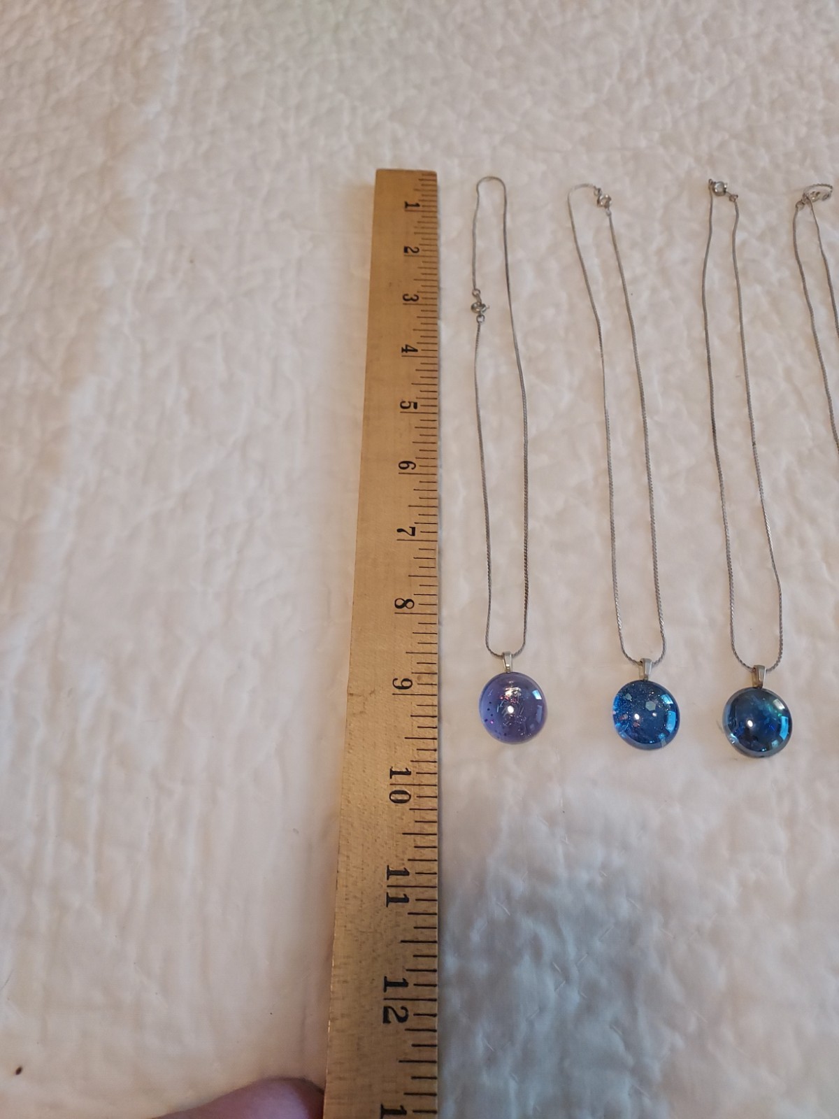 Lot Of 7 Handmade Glass Bead Necklaces Reseller Sparkle Marble w/ Chain NWOT