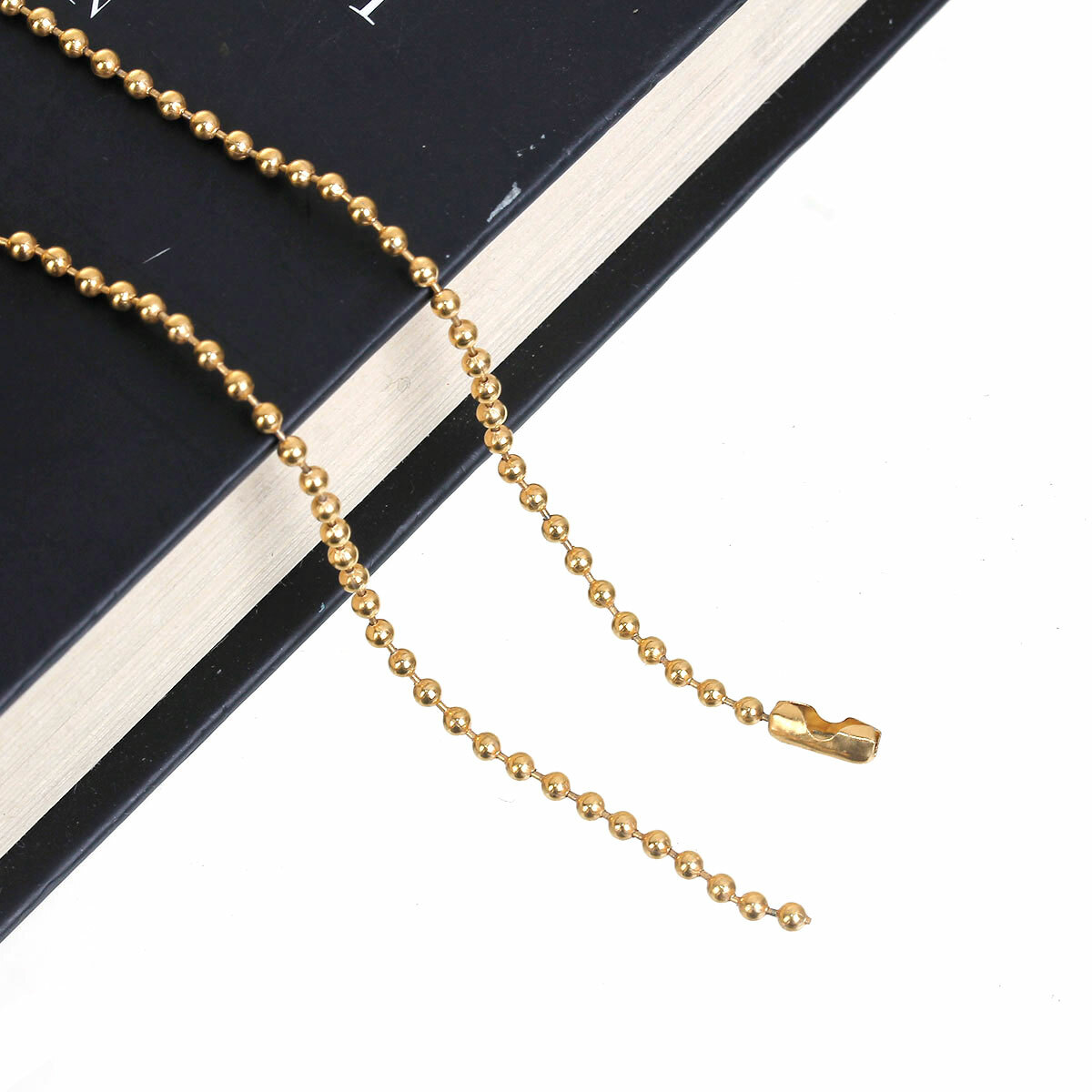 Stainless Steel Ball Chain Necklace Gold Plated 60cm(23 5/8″) long, 2 mm
