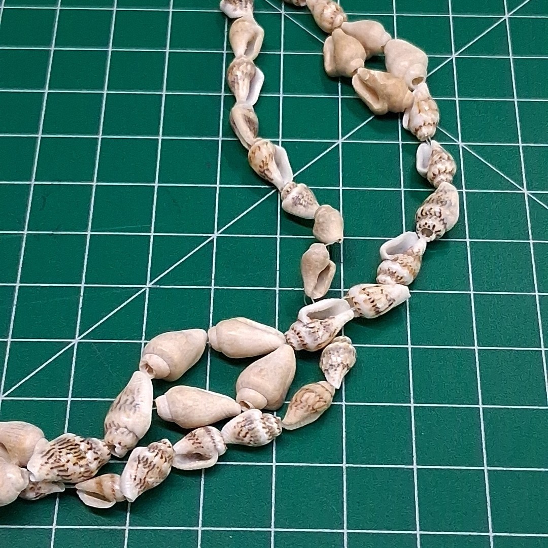 Vintage Brown Miniature Conch Sea Shell 34” Necklace