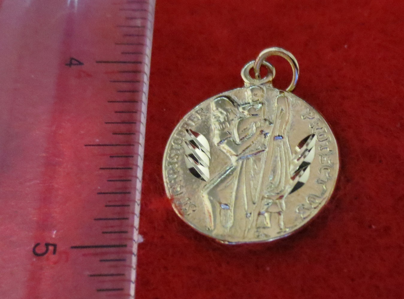 14KT GOLD PL MEDIUM ST CHRISTOPHER MEDALLION & 16,18,20,24,”or 30″ ROPE SET-2026